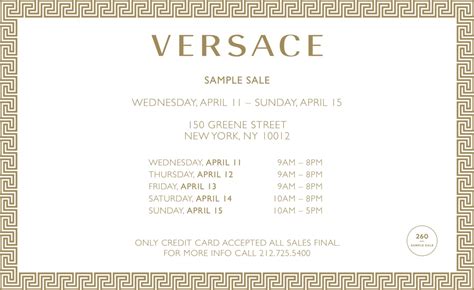 versace sample sale nyc 2024|sample sale NYC.